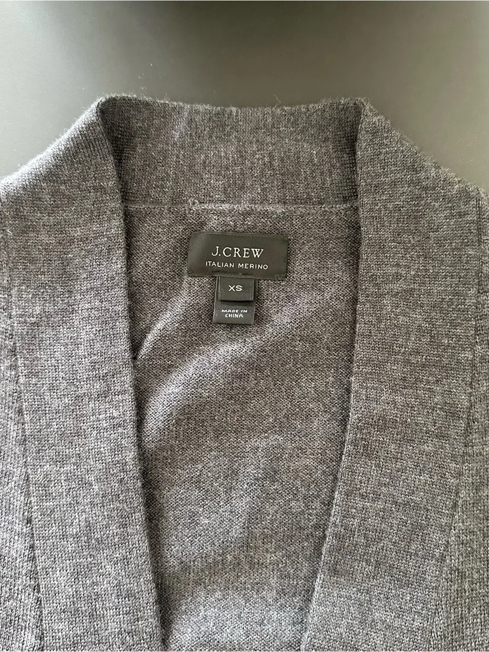 J. Crew Men's Charcoal Gray V-Neck Button Cardigan